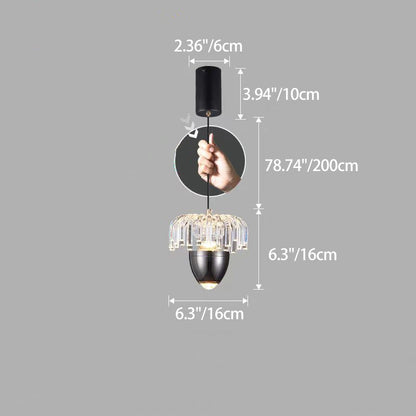 Traditional French Liftable Pinecone Shape Aluminum Acrylic LED Pendant Light For Bedroom