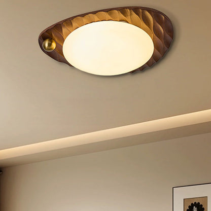 伝統的なヴィンテージ不規則な形状のハニカムフラワーパターンオークアイアンPVC LEDフラッシュマウントシーリングライト寝室用