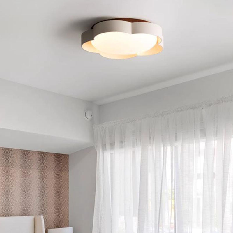Modern Minimalist Flower Shaped Iron Acrylic LED Flush Mount Ceiling Light For Bedroom