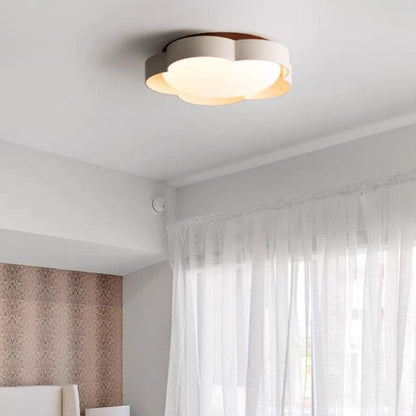 Modern Minimalist Flower Shaped Iron Acrylic LED Flush Mount Ceiling Light For Bedroom