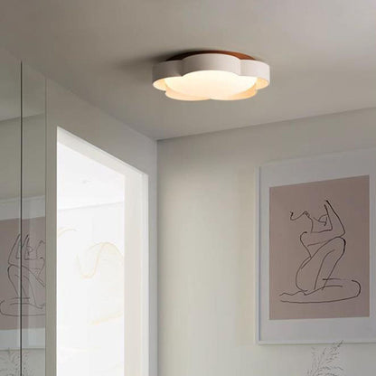 Modern Minimalist Flower Shaped Iron Acrylic LED Flush Mount Ceiling Light For Bedroom