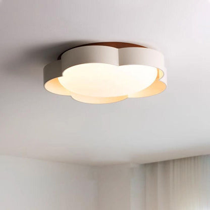 Modern Minimalist Flower Shaped Iron Acrylic LED Flush Mount Ceiling Light For Bedroom