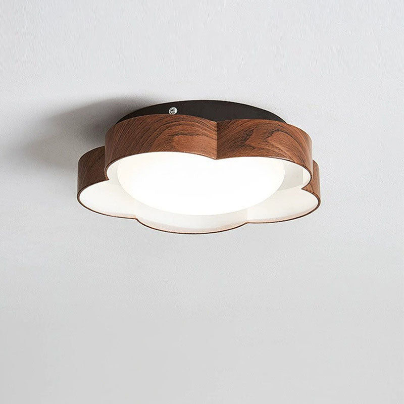 Modern Minimalist Flower Shaped Iron Acrylic LED Flush Mount Ceiling Light For Bedroom