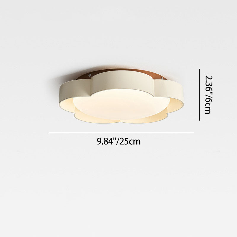 Modern Minimalist Flower Shaped Iron Acrylic LED Flush Mount Ceiling Light For Bedroom