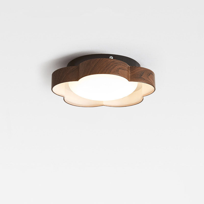 Modern Minimalist Flower Shaped Iron Acrylic LED Flush Mount Ceiling Light For Bedroom