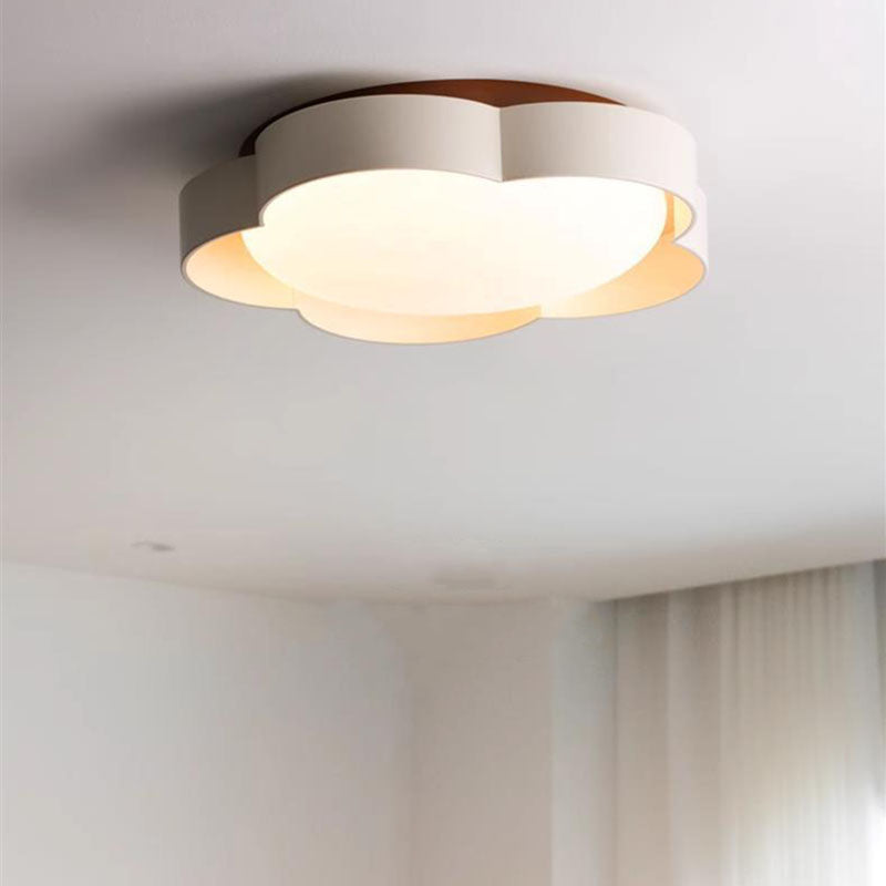 Modern Minimalist Flower Shaped Iron Acrylic LED Flush Mount Ceiling Light For Bedroom