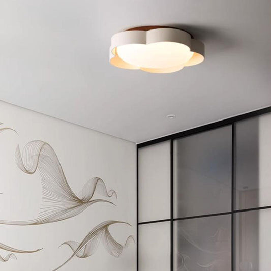 Modern Minimalist Flower Shaped Iron Acrylic LED Flush Mount Ceiling Light For Bedroom