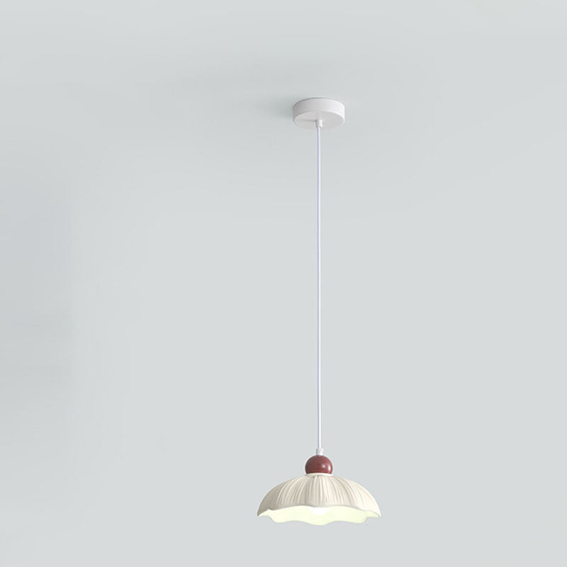 Traditional Vintage Flower Shape Hardware Resin 1-Light Pendant Light For Bedroom