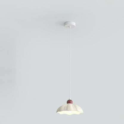 Traditional Vintage Flower Shape Hardware Resin 1-Light Pendant Light For Bedroom