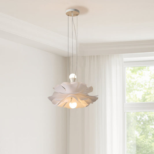 Modern Art Deco Petal Shaped Iron Acrylic 2-Light Pendant Light For Bedroom