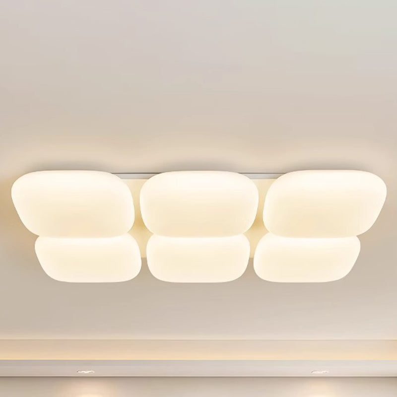 Modern Minimalist Square Iron PE LED Flush Mount Ceiling Light For Bedroom