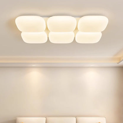 Modern Minimalist Square Iron PE LED Flush Mount Ceiling Light For Bedroom