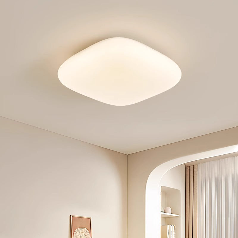 Modern Minimalist Square Iron PE LED Flush Mount Ceiling Light For Bedroom