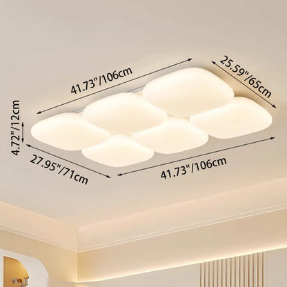 Modern Minimalist Square Iron PE LED Flush Mount Ceiling Light For Bedroom