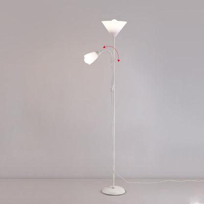 Modern Minimalist Inverted Triangle Iron Silicone PVC 2-Light Standing Floor Lamp For Living Room