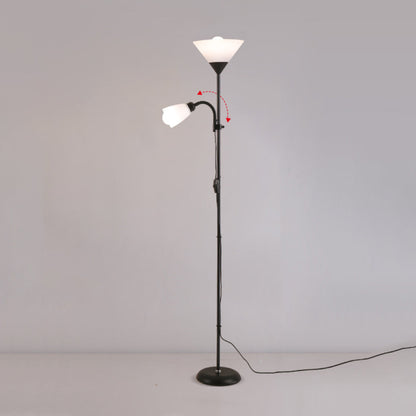 Modern Minimalist Inverted Triangle Iron Silicone PVC 2-Light Standing Floor Lamp For Living Room
