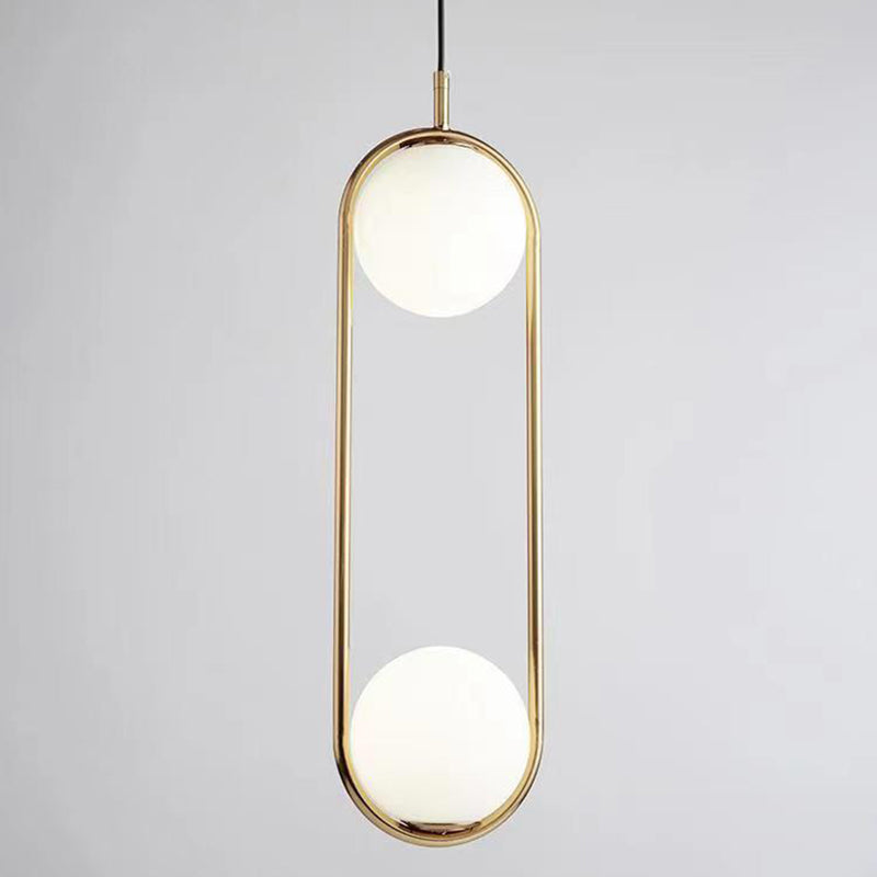 Modern Simplicity Teardrop Oval Iron Glass 1/2-Light Pendant Light For Bedroom