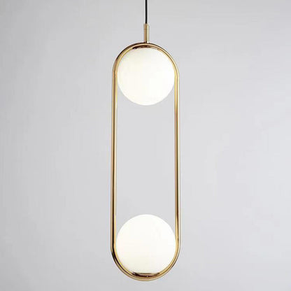 Modern Simplicity Teardrop Oval Iron Glass 1/2-Light Pendant Light For Bedroom