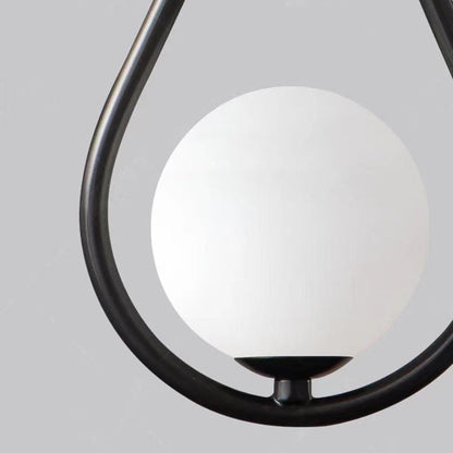 Modern Simplicity Teardrop Oval Iron Glass 1/2-Light Pendant Light For Bedroom