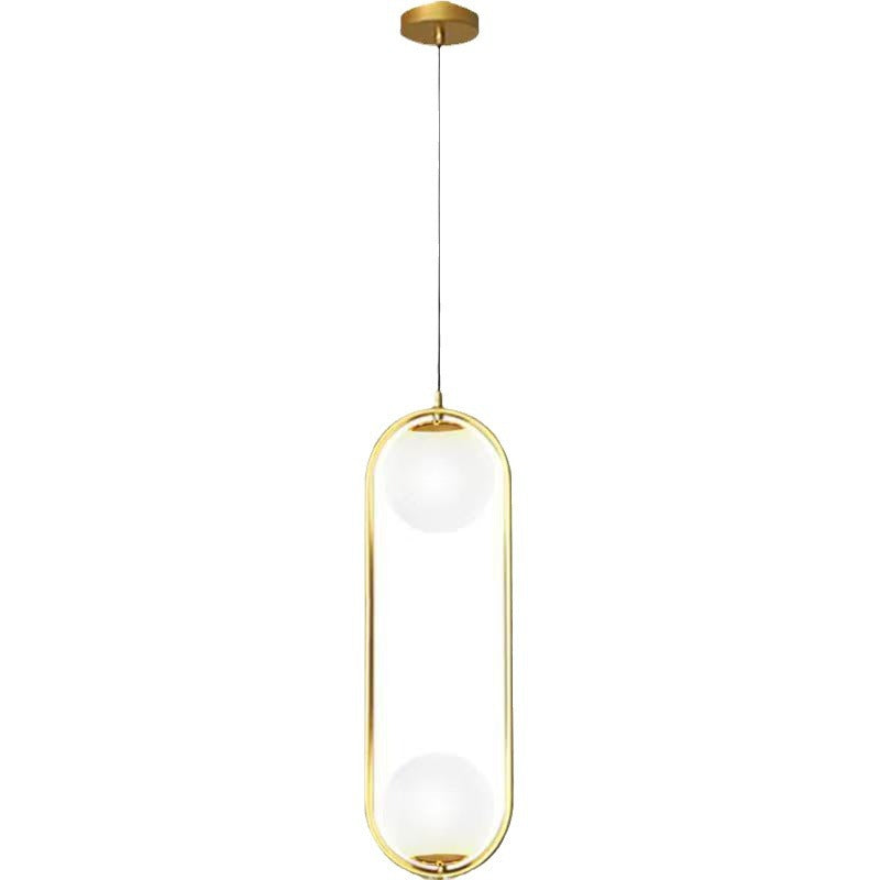 Modern Simplicity Teardrop Oval Iron Glass 1/2-Light Pendant Light For Bedroom