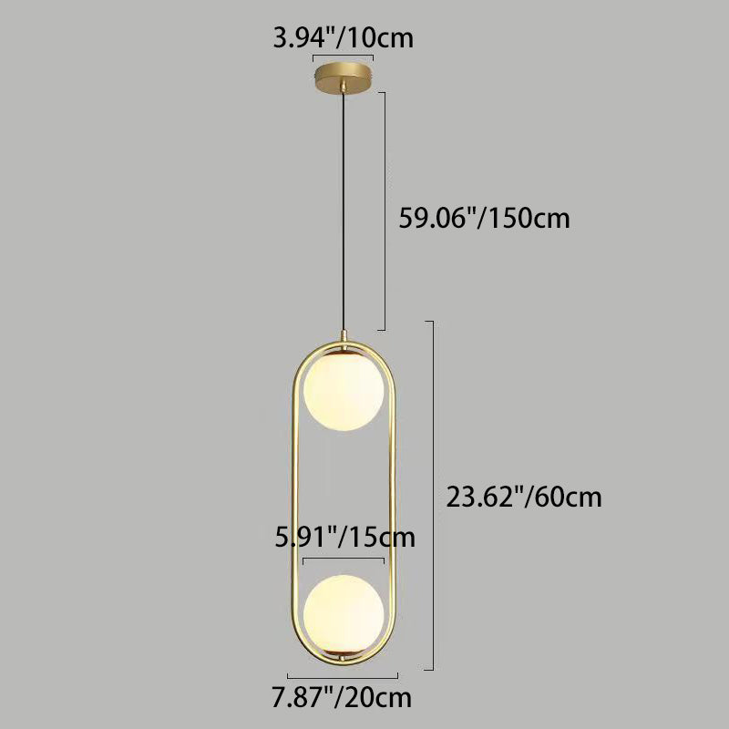 Modern Simplicity Teardrop Oval Iron Glass 1/2-Light Pendant Light For Bedroom