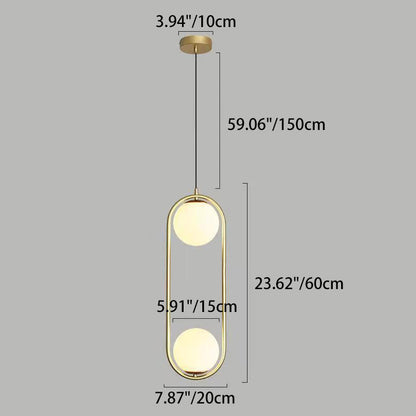 Modern Simplicity Teardrop Oval Iron Glass 1/2-Light Pendant Light For Bedroom