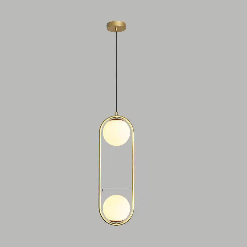 Modern Simplicity Teardrop Oval Iron Glass 1/2-Light Pendant Light For Bedroom