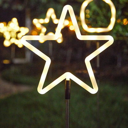 Modern Art Deco Solar Waterproof Cactus Pineapple Pentagram PVC Stainless Steel ABS LED Outdoor Lights Landscape Lighting For Garden