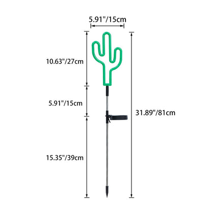 Modern Art Deco Solar Waterproof Cactus Pineapple Pentagram PVC Stainless Steel ABS LED Outdoor Lights Landscape Lighting For Garden