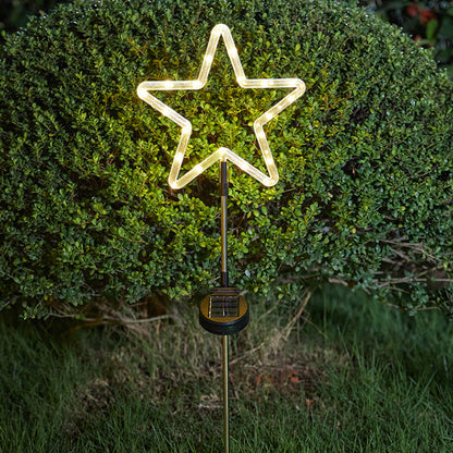 Modern Art Deco Solar Waterproof Cactus Pineapple Pentagram PVC Stainless Steel ABS LED Outdoor Lights Landscape Lighting For Garden