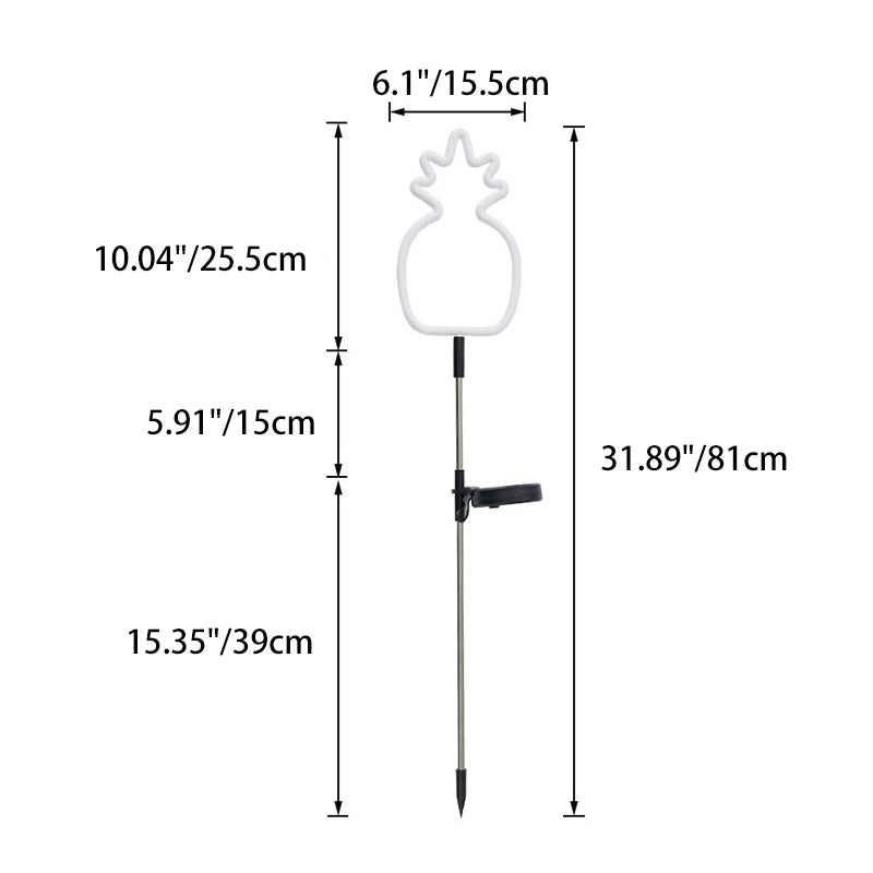 Modern Art Deco Solar Waterproof Cactus Pineapple Pentagram PVC Stainless Steel ABS LED Outdoor Lights Landscape Lighting For Garden