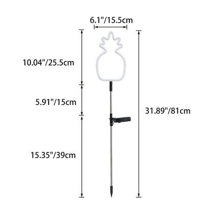 Modern Art Deco Solar Waterproof Cactus Pineapple Pentagram PVC Stainless Steel ABS LED Outdoor Lights Landscape Lighting For Garden