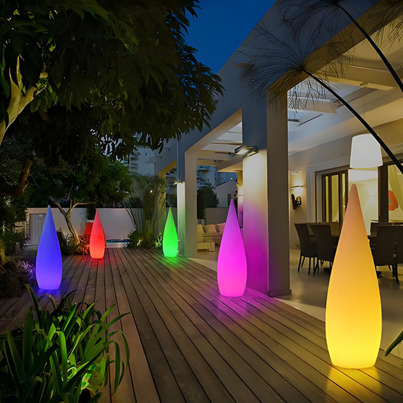 Modern Art Deco Solar Waterproof Teardrop PE LED Outdoor Lights Landscape Lights For Garden