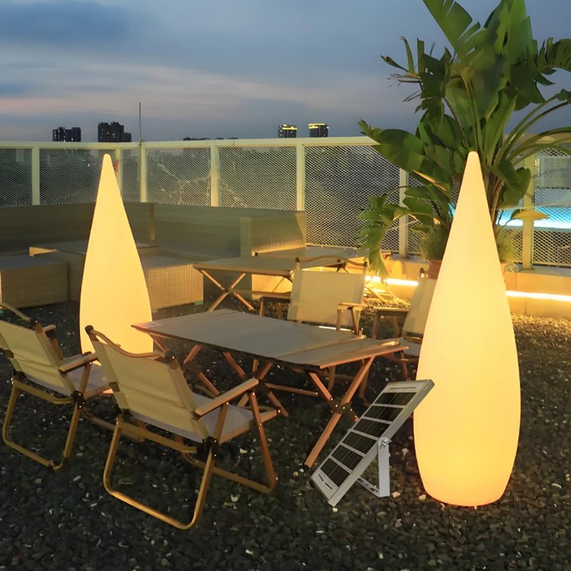 Modern Art Deco Solar Waterproof Teardrop PE LED Outdoor Lights Landscape Lights For Garden
