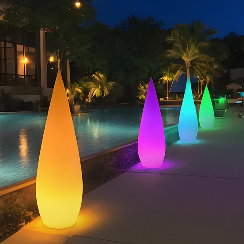 Modern Art Deco Solar Waterproof Teardrop PE LED Outdoor Lights Landscape Lights For Garden