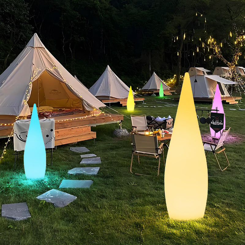 Modern Art Deco Solar Waterproof Teardrop PE LED Outdoor Lights Landscape Lights For Garden