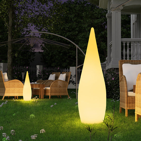Modern Art Deco Solar Waterproof Teardrop PE LED Outdoor Lights Landscape Lights For Garden