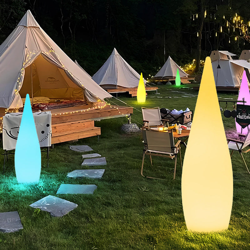 Modern Art Deco Solar Waterproof Teardrop PE LED Outdoor Lights Landscape Lights For Garden