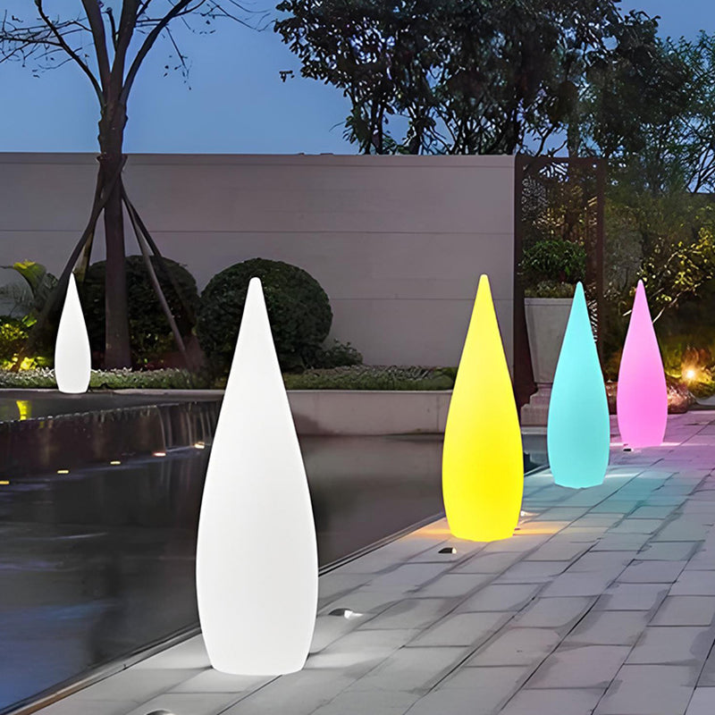 Modern Art Deco Solar Waterproof Teardrop PE LED Outdoor Lights Landscape Lights For Garden
