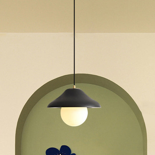Contemporary Nordic Bowl-Shaped Ash Wood Glass 1-Light Pendant Light For Dining Room