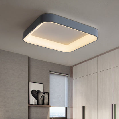 Contemporary Nordic Square Hardware Acrylic LED Flush Mount Ceiling Light For Bedroom
