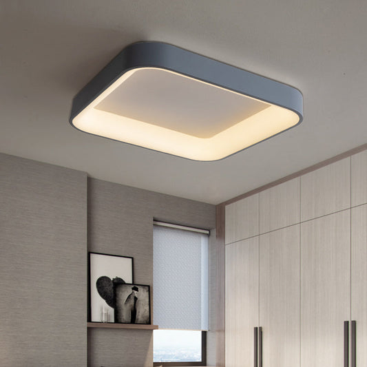 Contemporary Nordic Square Hardware Acrylic LED Flush Mount Ceiling Light For Bedroom