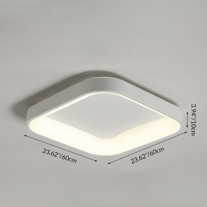 Contemporary Nordic Square Hardware Acrylic LED Flush Mount Ceiling Light For Bedroom