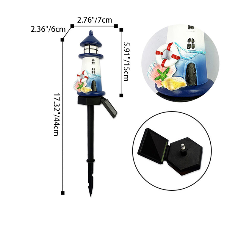 Contemporary Creative Waterproof Solar Light Tower Resin ABS LED Outdoor Light Landscape Lighting For Garden