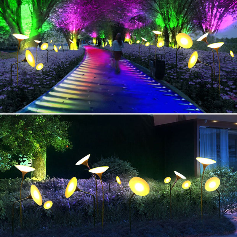 Contemporary Creative Waterproof Solar Mushroom-shaped Stainless Steel Acrylic LED Outdoor Light Landscape Lighting For Garden