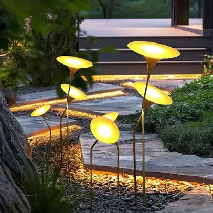 Contemporary Creative Waterproof Solar Mushroom-shaped Stainless Steel Acrylic LED Outdoor Light Landscape Lighting For Garden