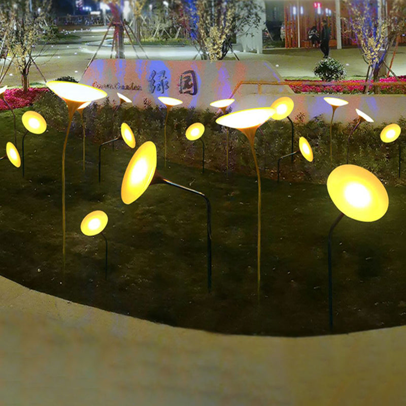 Contemporary Creative Waterproof Solar Mushroom-shaped Stainless Steel Acrylic LED Outdoor Light Landscape Lighting For Garden