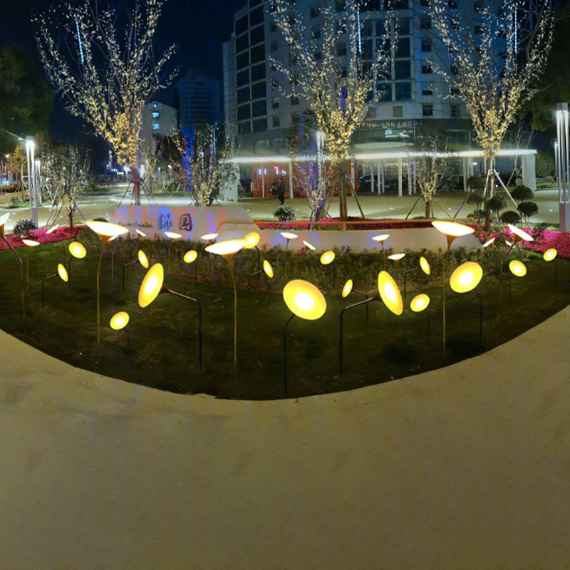 Contemporary Creative Waterproof Solar Mushroom-shaped Stainless Steel Acrylic LED Outdoor Light Landscape Lighting For Garden