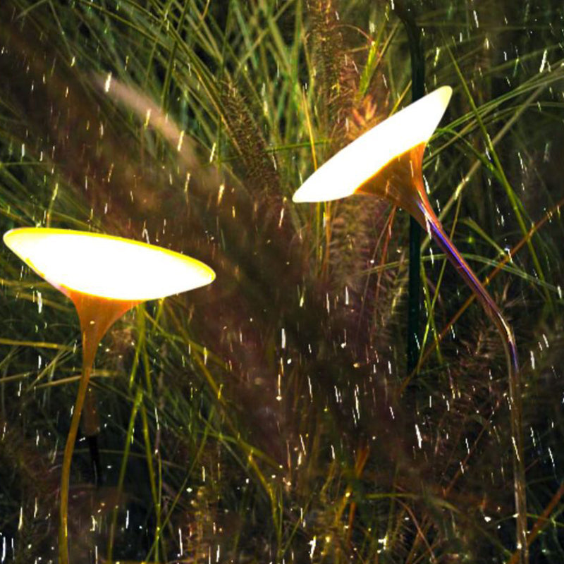 Contemporary Creative Waterproof Solar Mushroom-shaped Stainless Steel Acrylic LED Outdoor Light Landscape Lighting For Garden