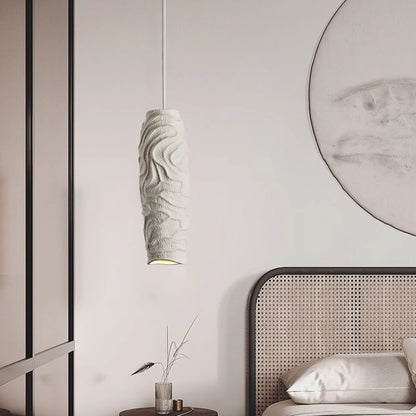 Contemporary Nordic Square Cylindrical Vase Iron Resin Fiberglass 1-Light Pendant Light For Bedroom
